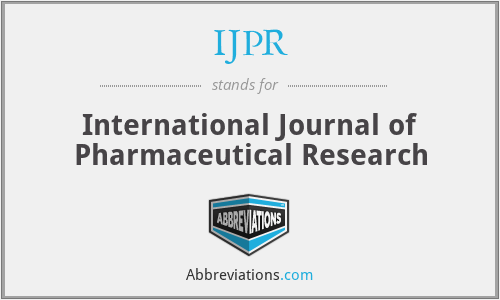 What is the abbreviation for international journal of pharmaceutical research?